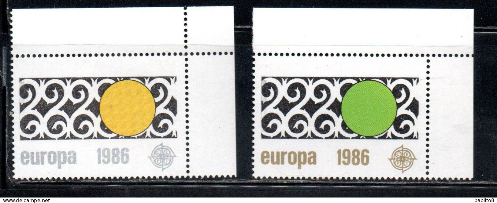 1986 ESSAY VARIETY RARITY EUROPA CEPT NO STATE NO VALUES COMPLETE SET SERIE MNH - Malta