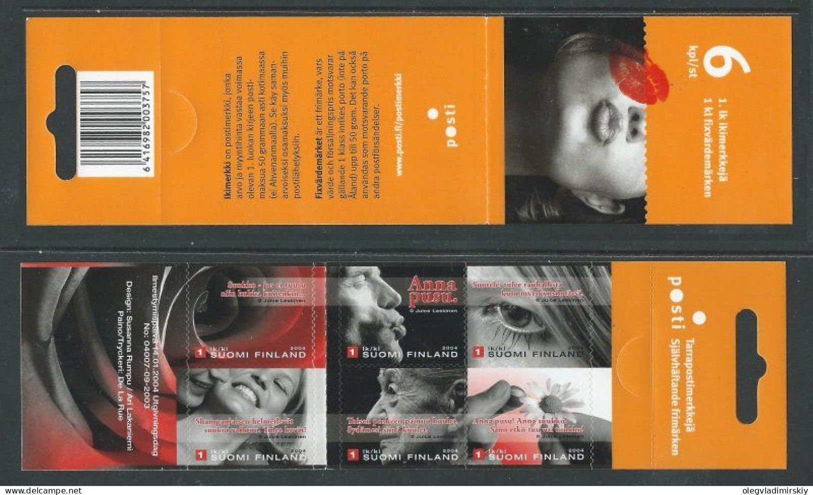 Finland Finlande Finnland 2004 St. Valentine Day Love Set Of 6 Stamps In Booklet MNH - Booklets