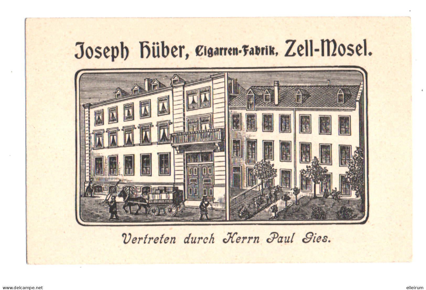 ALLEMAGNE. ZELL-MOSEL. PETITE CARTE PUBLICITAIRE. FABRIQUE De CIGARES. CIGARREN FABRIK. - Publicidad