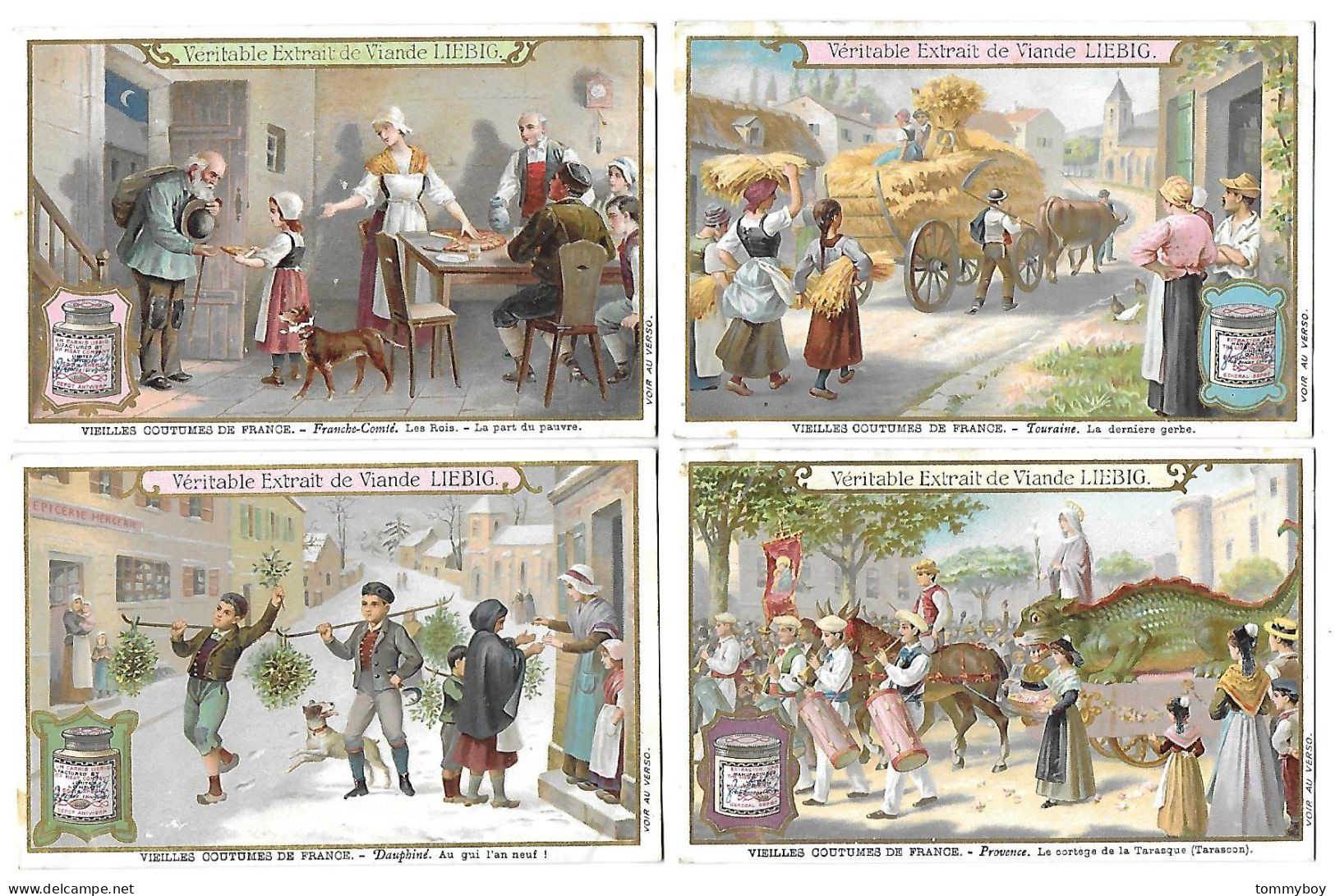 S 980, Liebig 6 Cards, Vieilles Coutumes De France (lower Condition) - Liebig