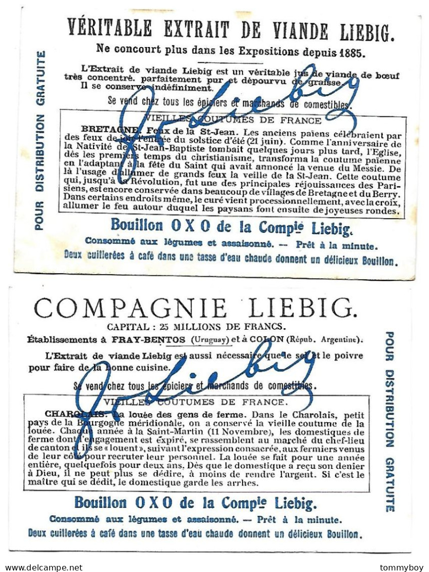 S 980, Liebig 6 Cards, Vieilles Coutumes De France (lower Condition) - Liebig