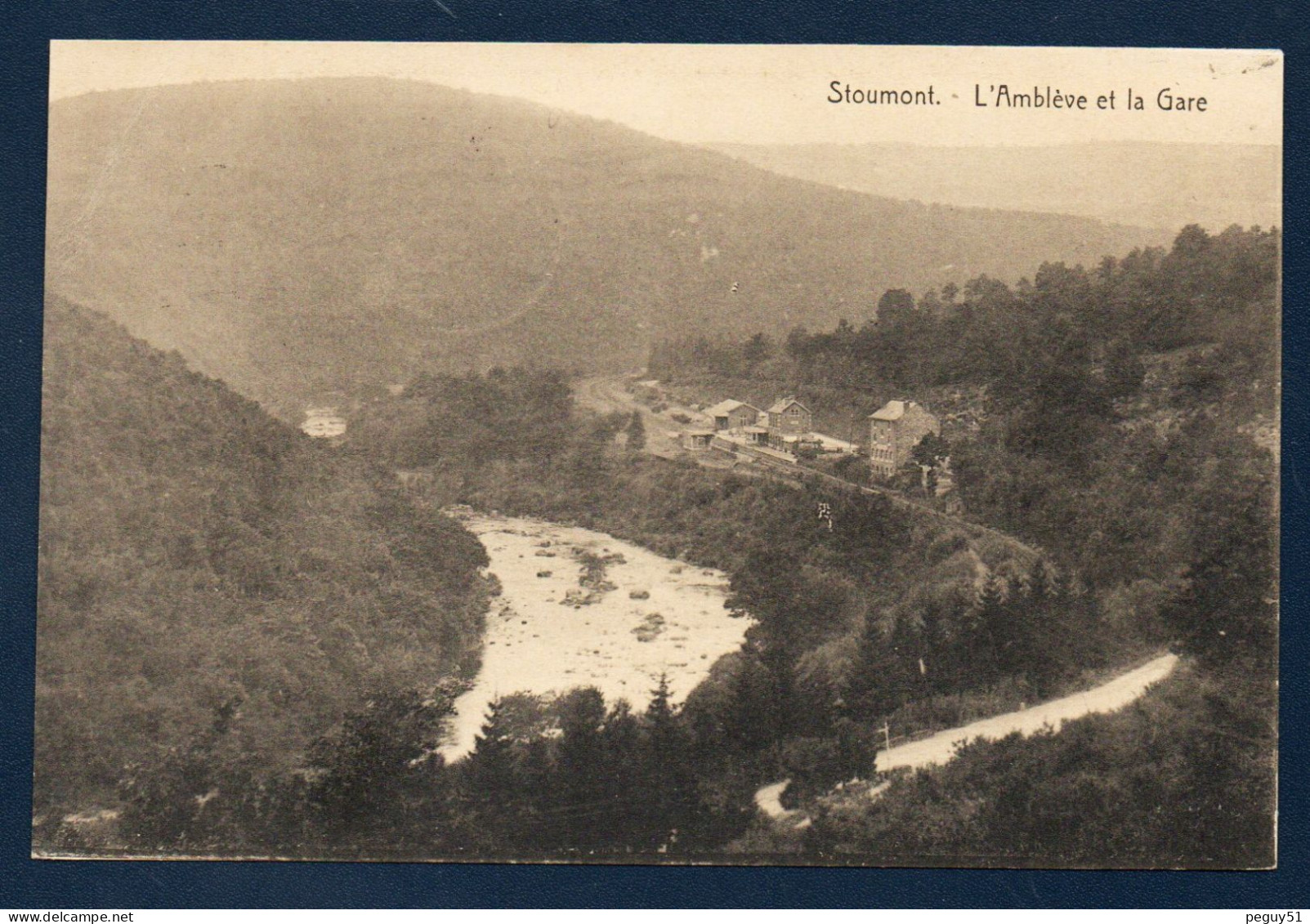 Stoumont. L'Amblève Et La Gare ( Ligne 42- Rivage-Stoumont Et 1890 Stoumont-Trois-ponts). Juillet 1914. - Stoumont