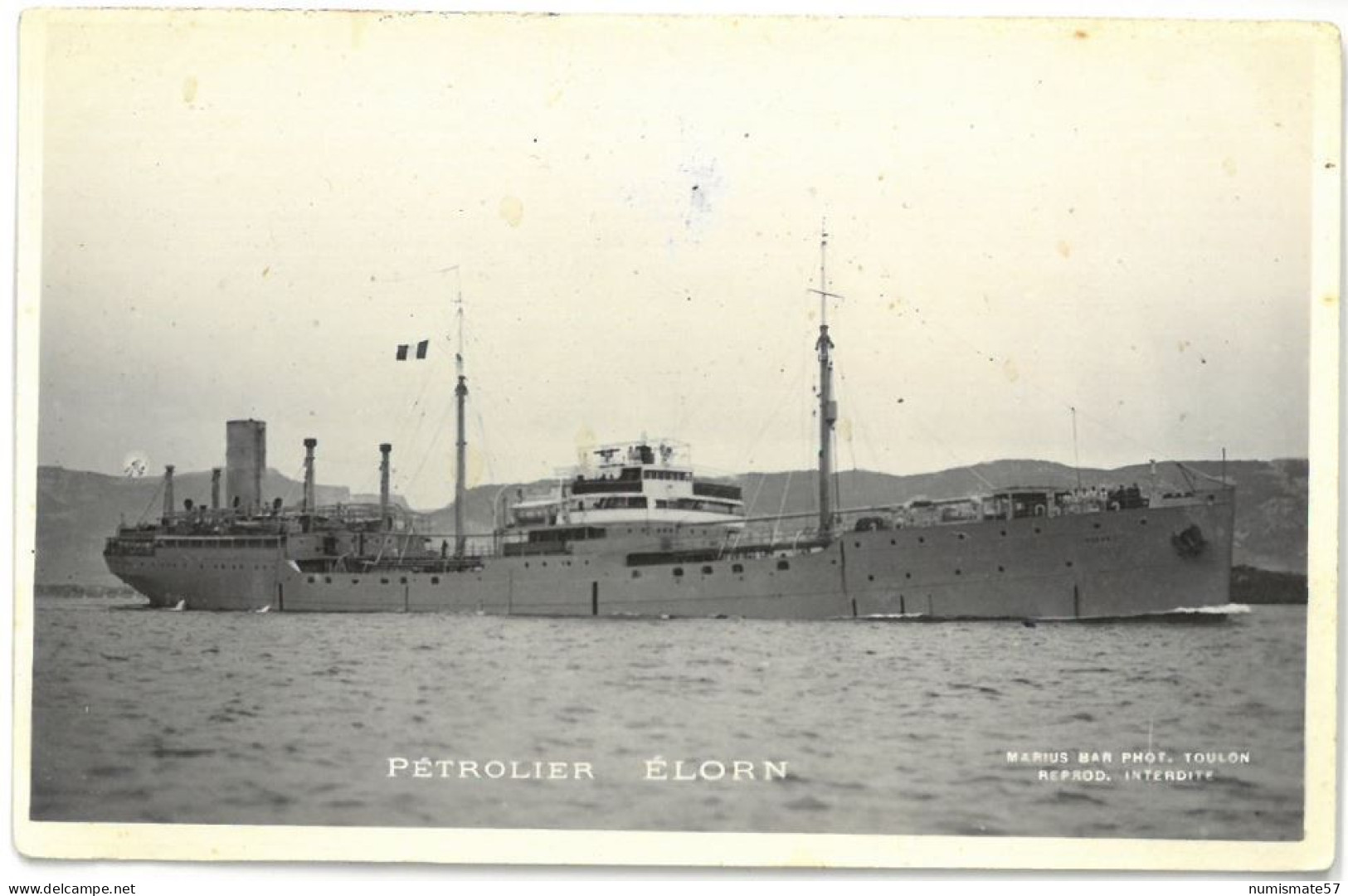 Carte-Photo PETROLIER ELORN - Ed. Marius Bar , Toulon - Tanker