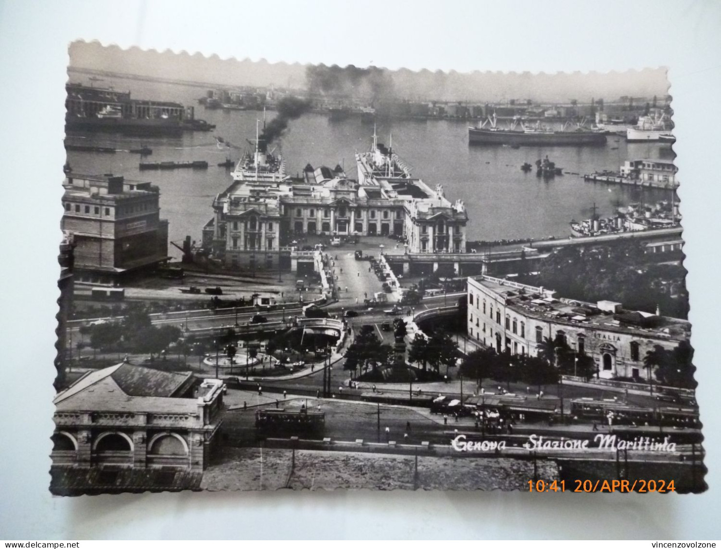 Cartolina Viaggiata "GENOVA Stazione Marittima" 1955 - Genova (Genoa)