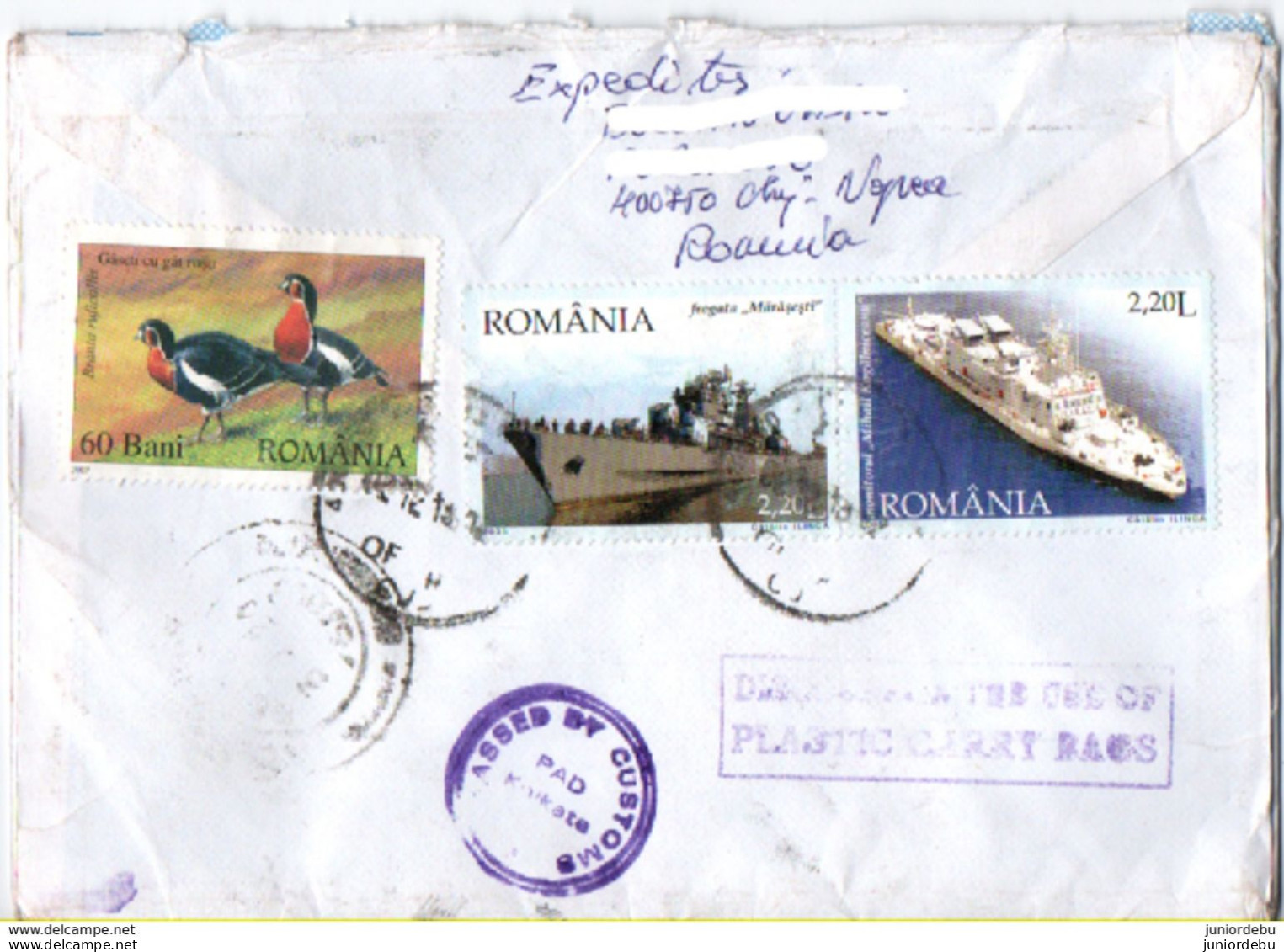 Romania - 2005 -  The 50th Anniversary Of  EUROPA -  Imper Set Used On Registered Cover To India. ( OL 11/01/2020 ) - Brieven En Documenten