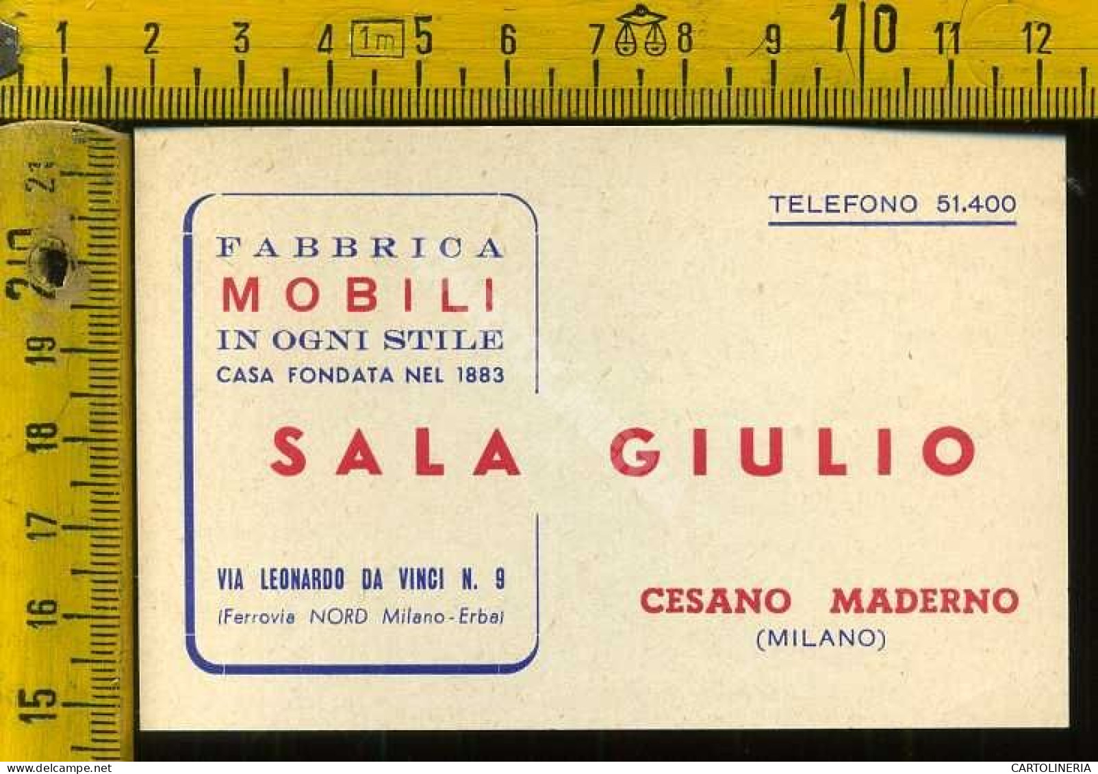 Monza Cesano Maderno "Sala Giulio" Fabbrica Mobili (biglietto) - Monza