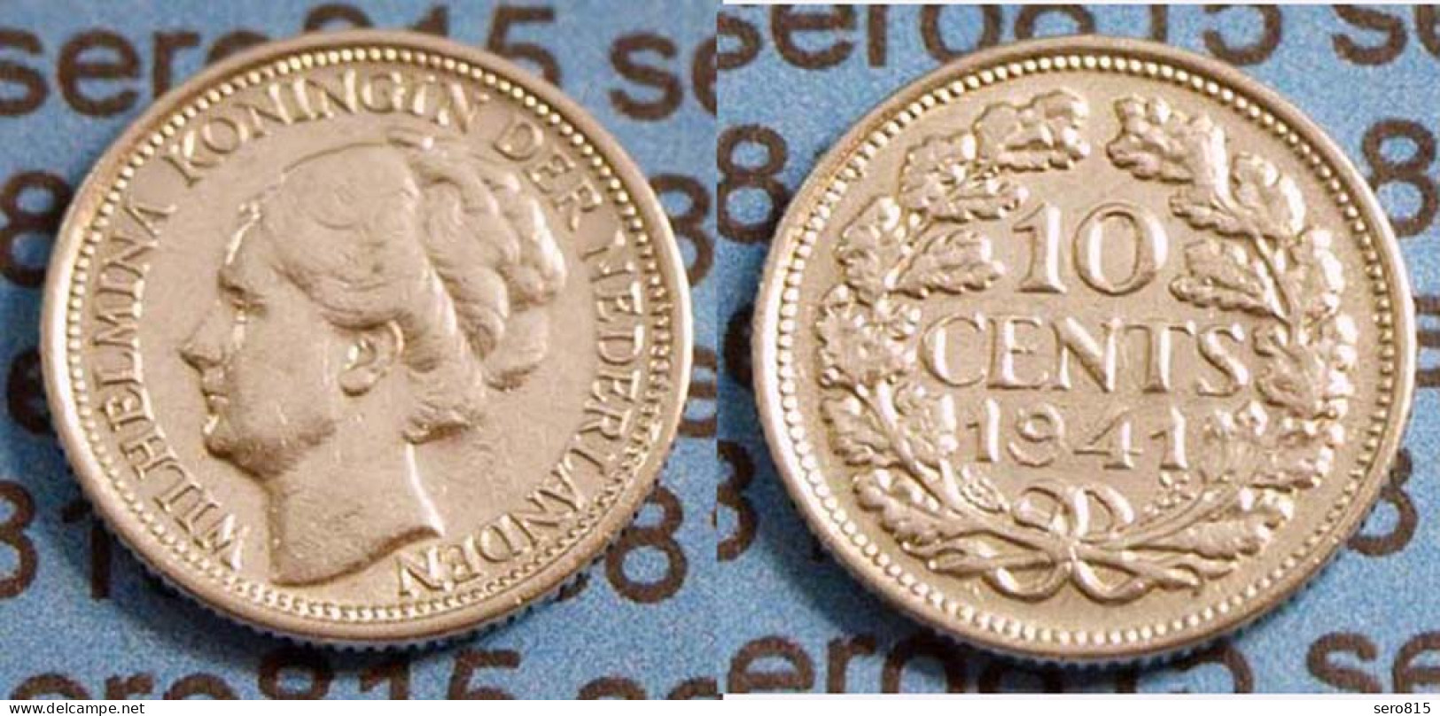 Niederlande NEDERLAND 10 Cent Silber 1941    (b477 - Sonstige & Ohne Zuordnung
