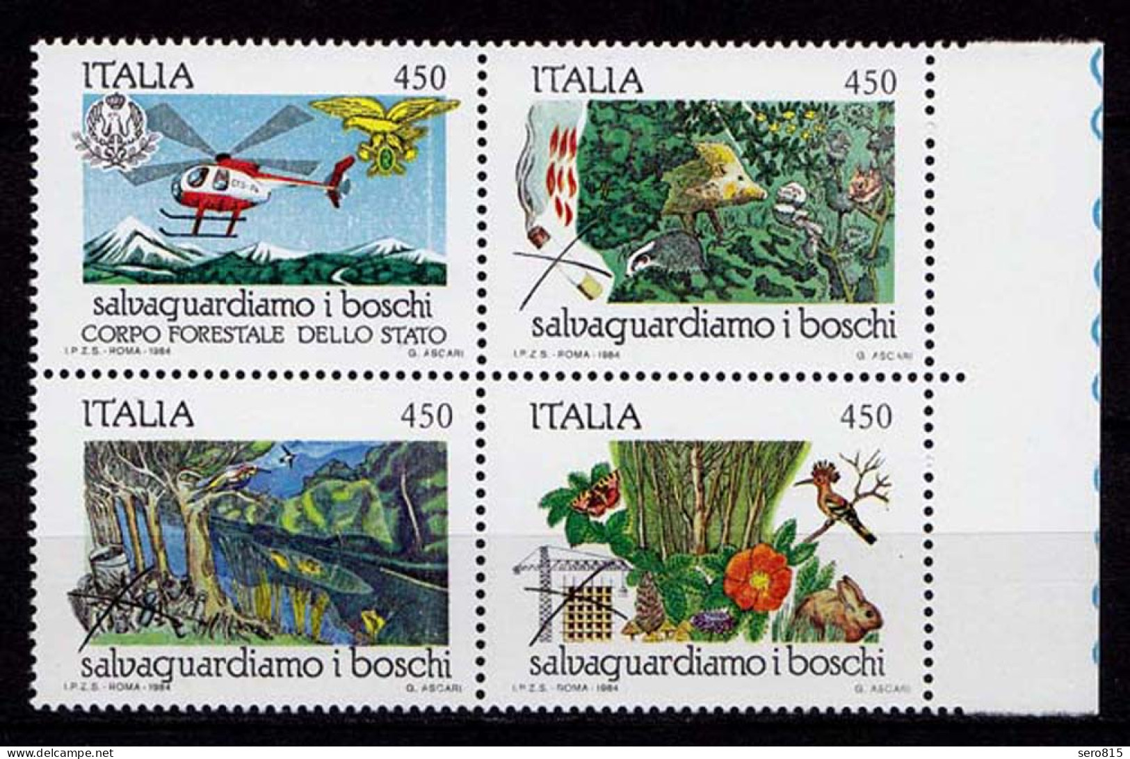 Italien Naturschutz 1879-82 Waldbrand 1984 ** (b617 - Frutas
