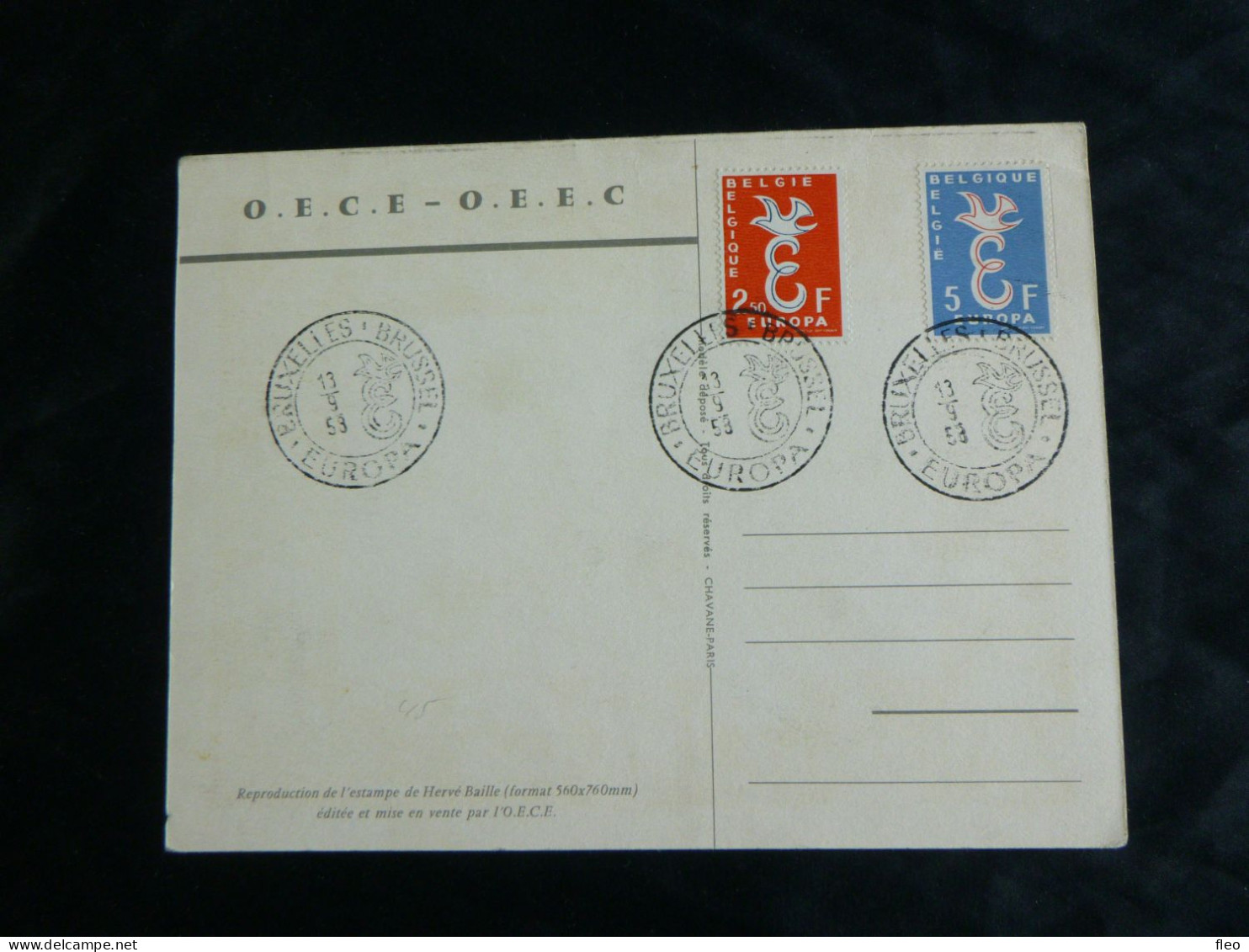 1958 1064/1065 FDC FILATELIC CARD (BRUX) : EUROPA - 1951-1960