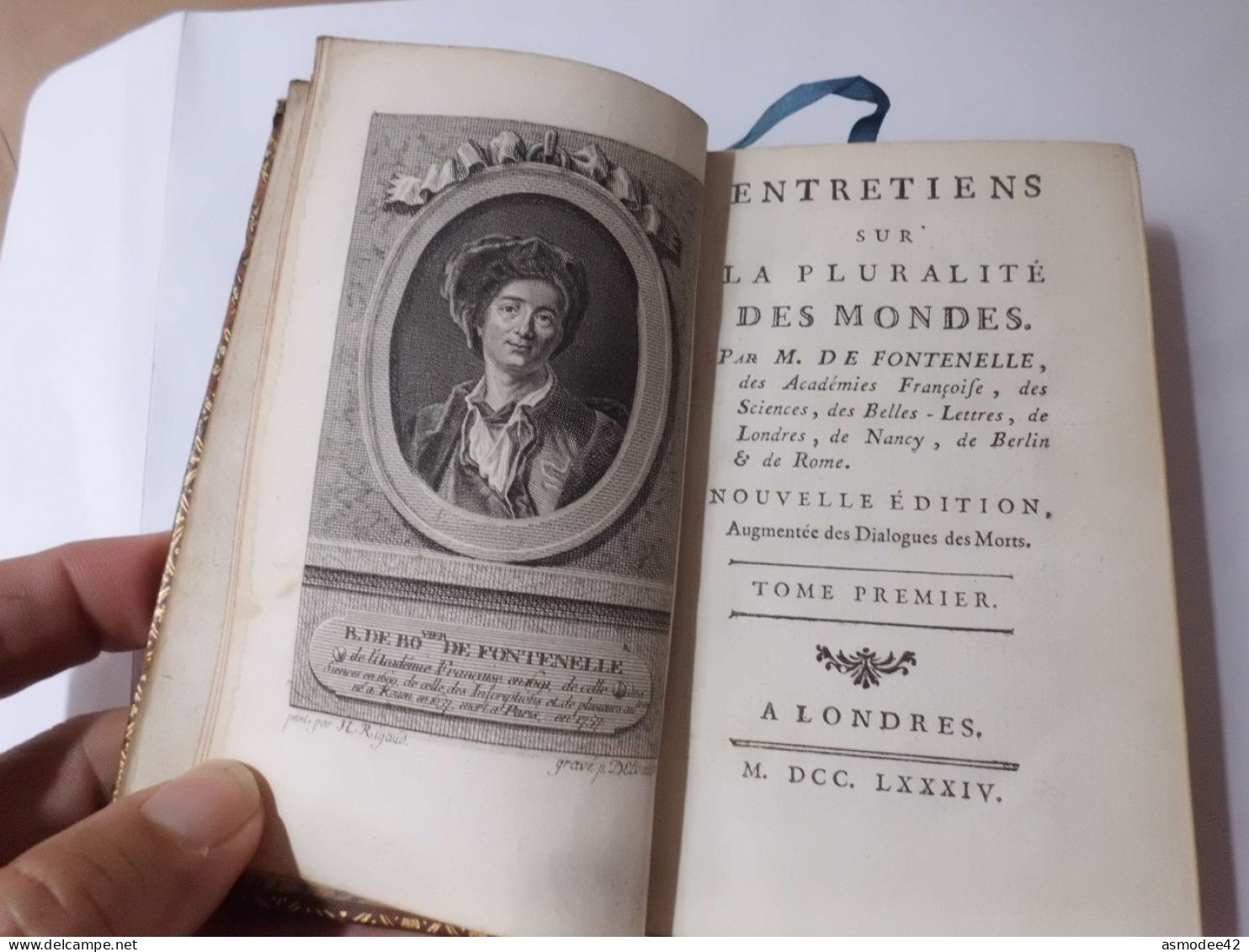 ENTRETIENS SUR LA PLURALITE + DIALOGUES DES MORTS DE FONTENELLE 1784 TOME 1 DIM 12,5 X 7,5 Cm - 1701-1800