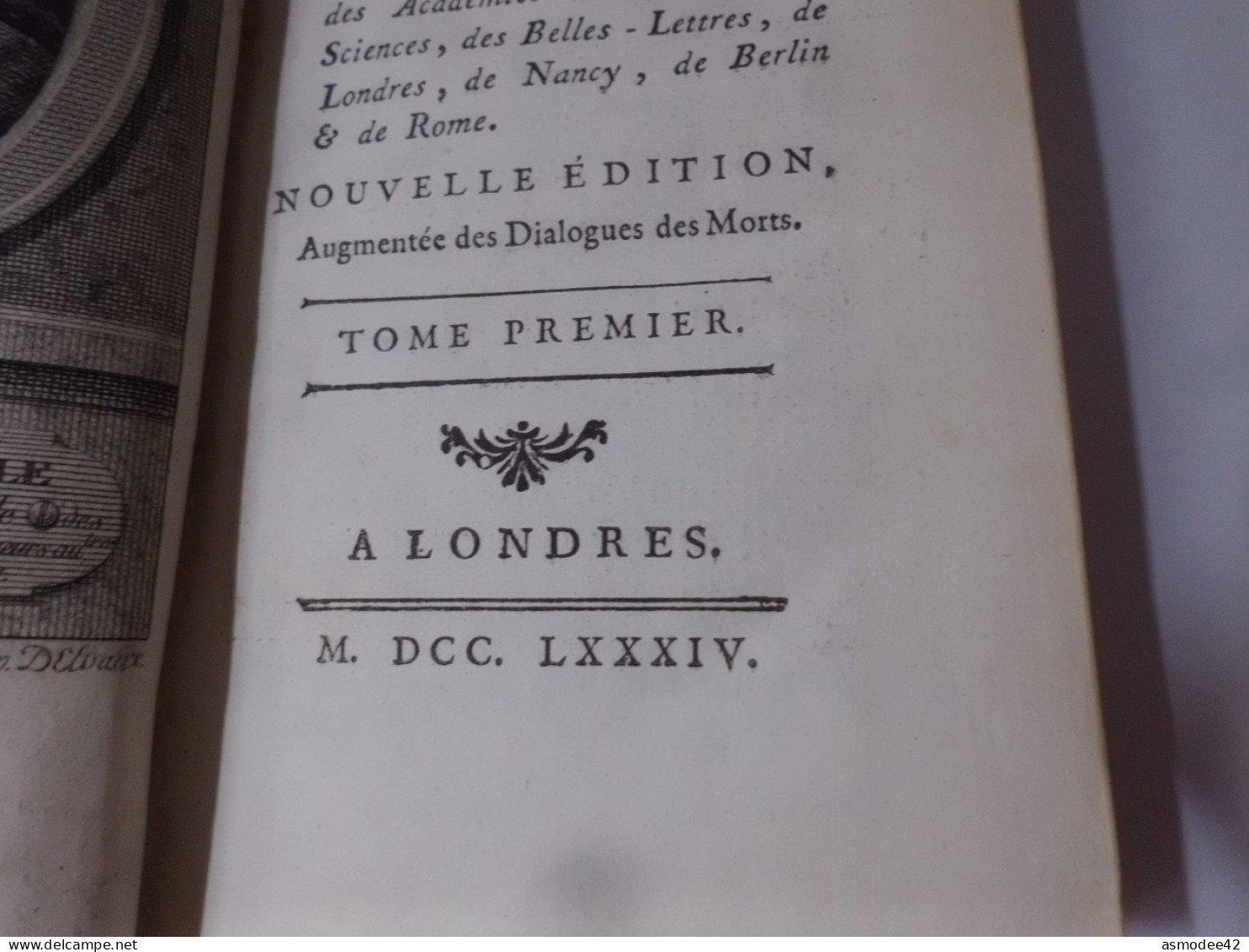 ENTRETIENS SUR LA PLURALITE + DIALOGUES DES MORTS DE FONTENELLE 1784 TOME 1 DIM 12,5 X 7,5 Cm - 1701-1800