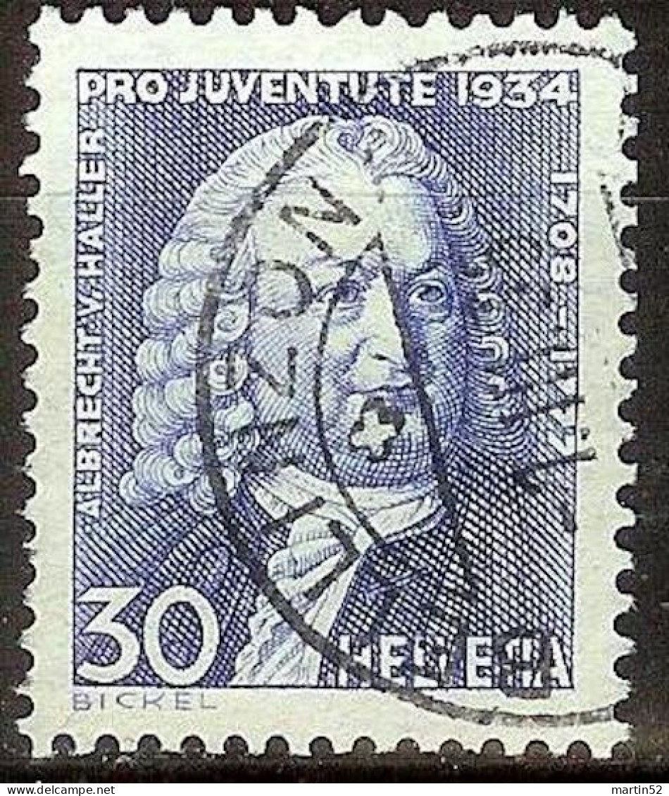 Schweiz Suisse Pro Juventute 1934: Albrecht Haller Zu WI 72 Mi 284 Yv 281 Mit ⊙ BELLINZONA 1.III.35 (Zumstein CHF 14.00) - Oblitérés