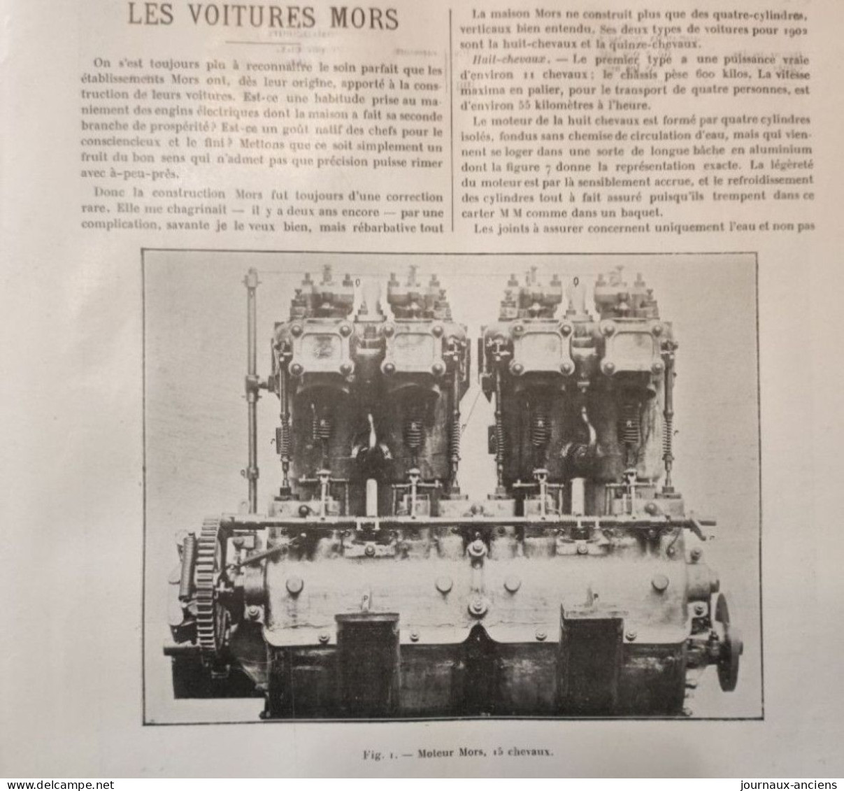 1902 Revue Automobile "  LA LOCOMOTION " - LES VOITURES MORS 15 Chevaux Et 8 Chevaux - Moteur - Chassis - 1900 - 1949