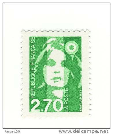 Briat 2fr70 Vert YT 3005c Avec GOMME MATE. Pas Courant, Voir Le Scan. Cote YT : 3 €, Maury N° 2979a : 3 €. - Unused Stamps