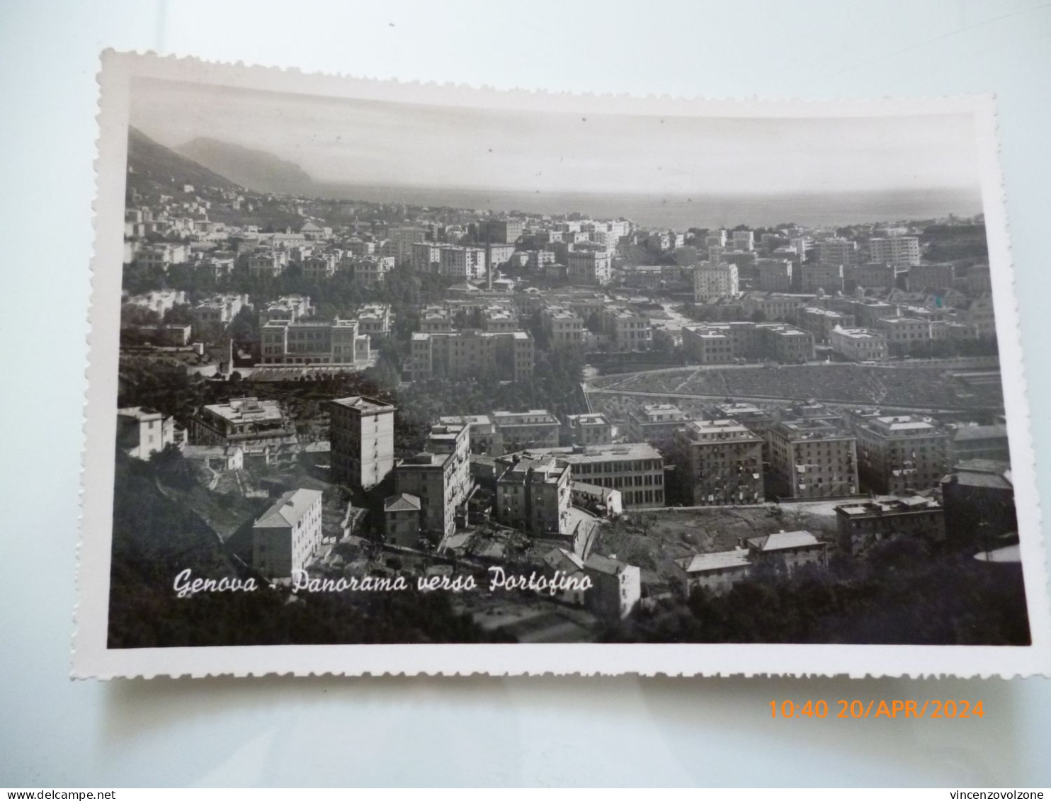 Cartolina Viaggiata "GENOVA Panorama Verso Portofino"  1955 - Genova (Genoa)