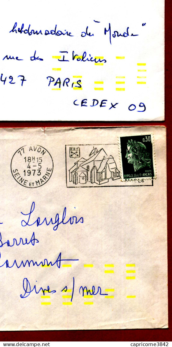 1974 - 2 Enveloppes - Essai D'automatisation Du Courrier - Tirets Barres Fluo - Other & Unclassified