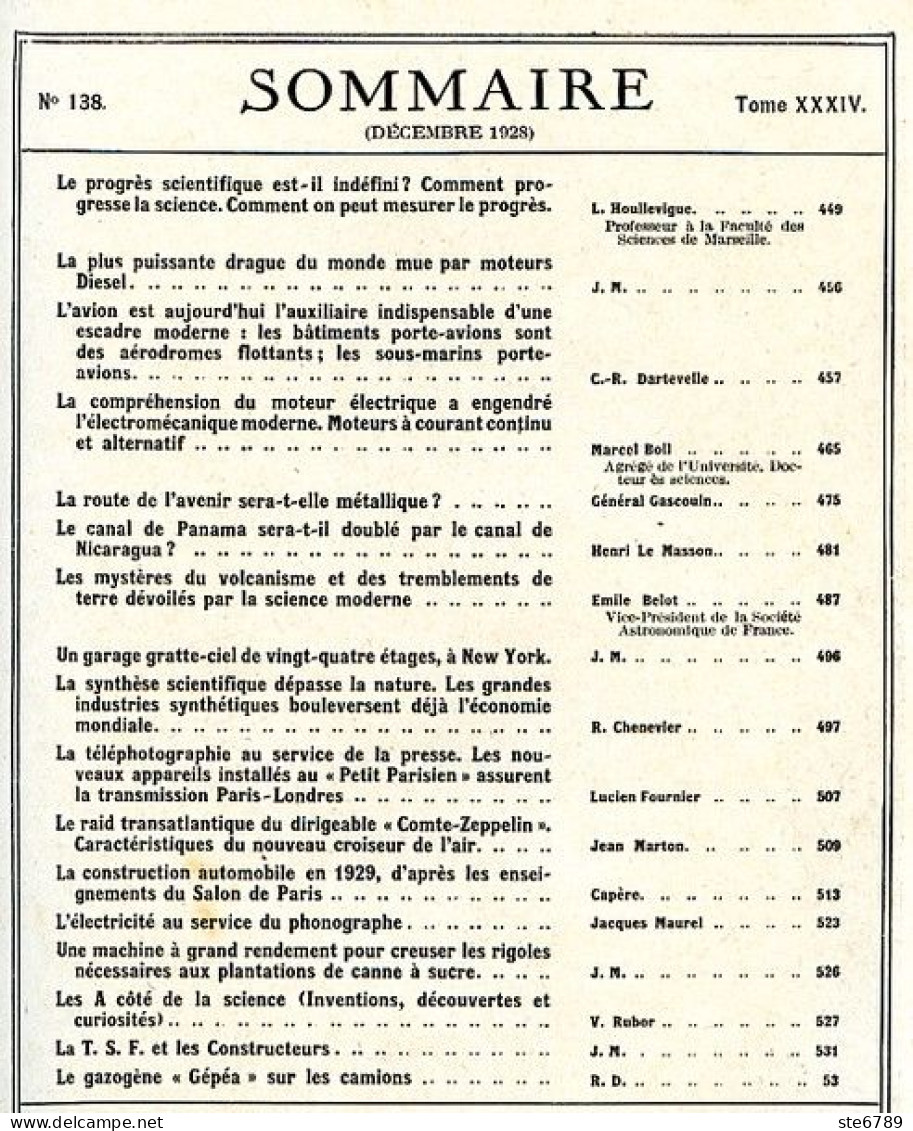 LA SCIENCE ET LA VIE 1928 N° 138 Décembre - 1900 - 1949