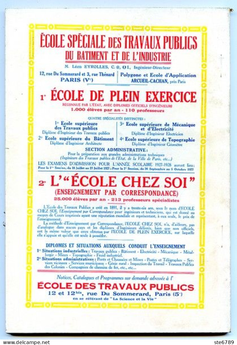 LA SCIENCE ET LA VIE 1927 N° 122 Aout - 1900 - 1949