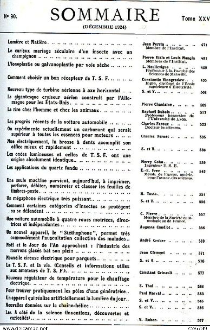 LA SCIENCE ET LA VIE 1924 N° 90 Décembre - 1900 - 1949