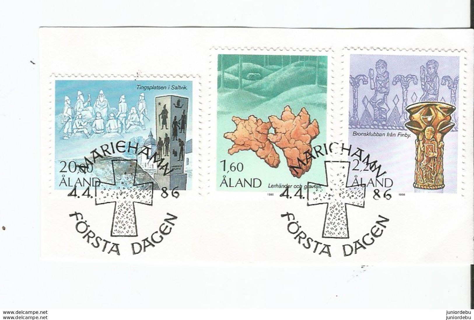 Aland - 1986 - Historical Mitifs - Complete Set On Paper With Post Mark. ( Condition As Per Scan ) ( OL 24/04/2019 ) - Aland