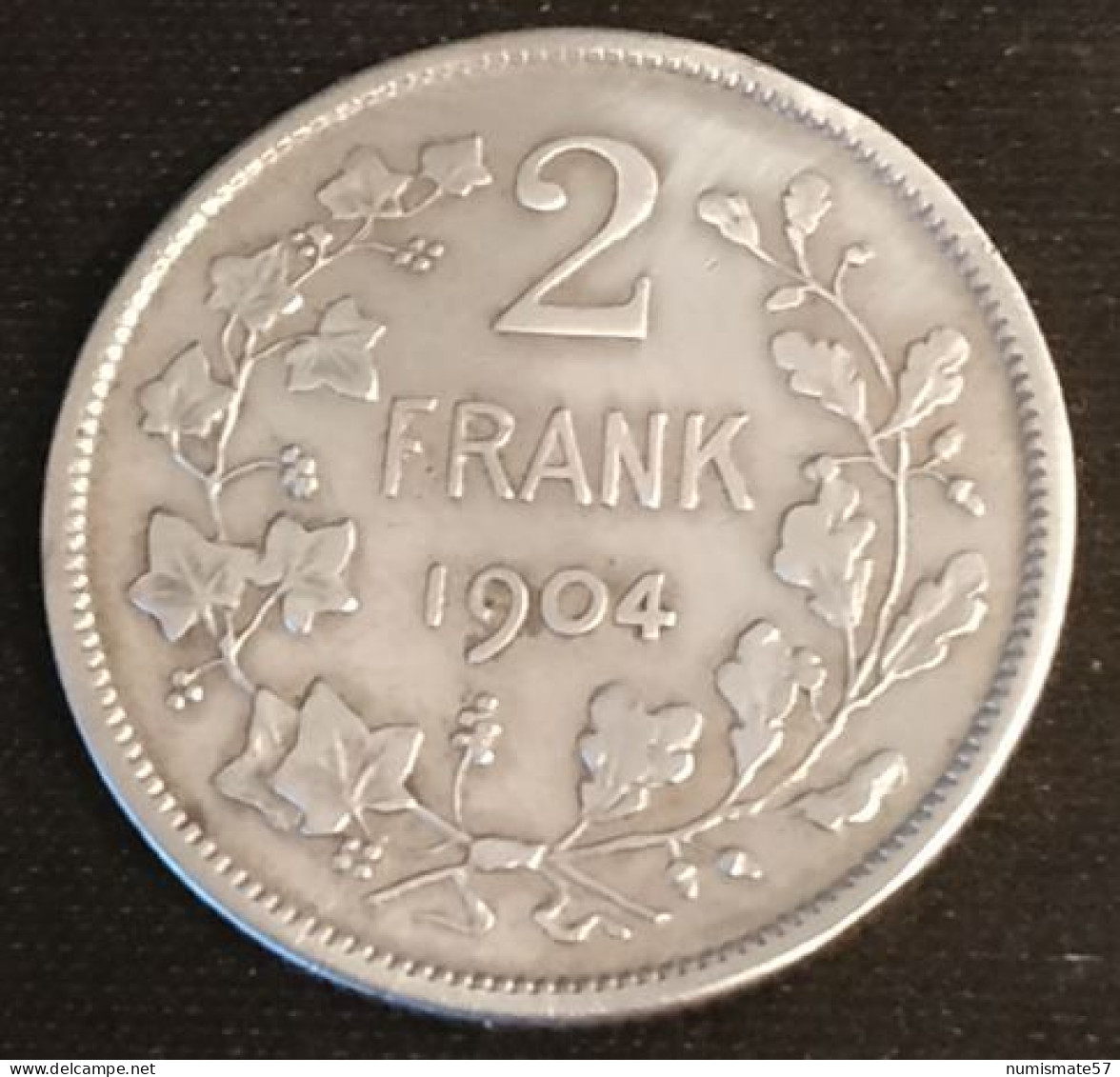 BELGIQUE - BELGIUM - 2 FRANCS 1904 - Légende VL - Argent - Silver - Léopold II - Type Vinçotte - KM 59 - 2 Frank