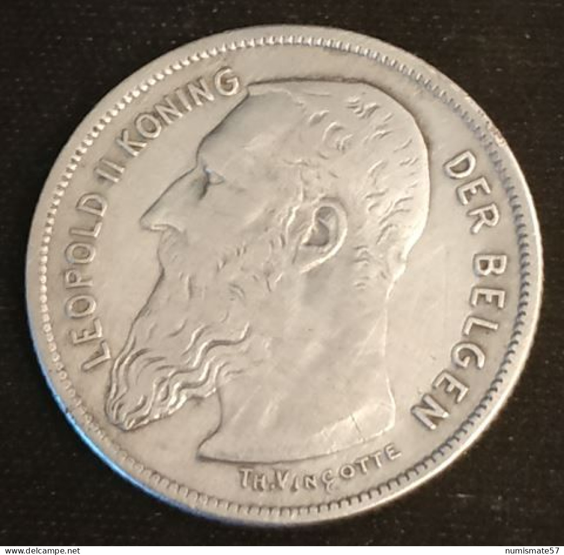 BELGIQUE - BELGIUM - 2 FRANCS 1904 - Légende VL - Argent - Silver - Léopold II - Type Vinçotte - KM 59 - 2 Francs