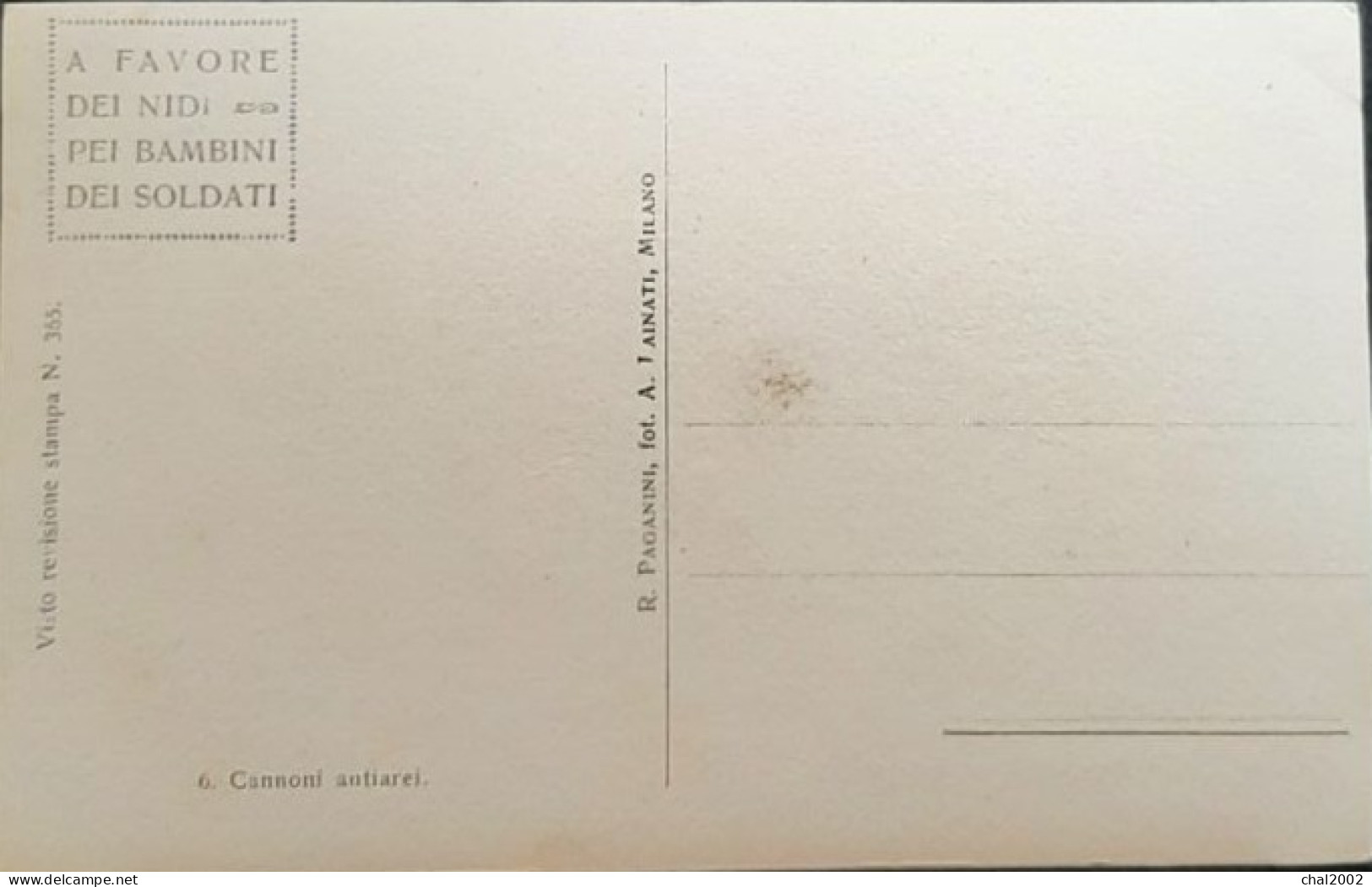 Cartolino Postale 1914 1918 A FAVORE DEI NIDI PEI BAMBINI DEI SOLDATI - Autres & Non Classés