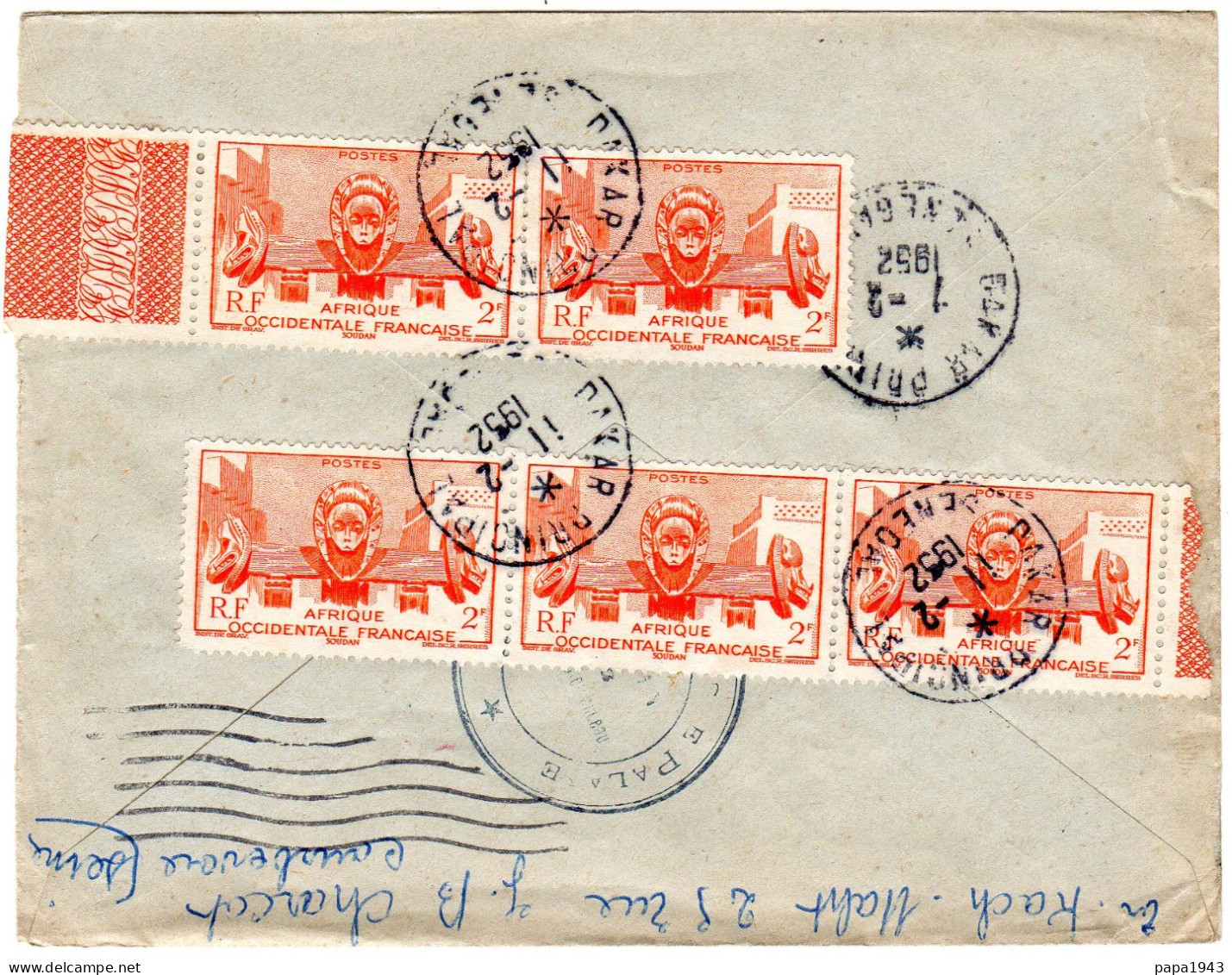 1952  CAD  DAKAR Ppal  Envoyée à DAKAR Poste Restante - Briefe U. Dokumente