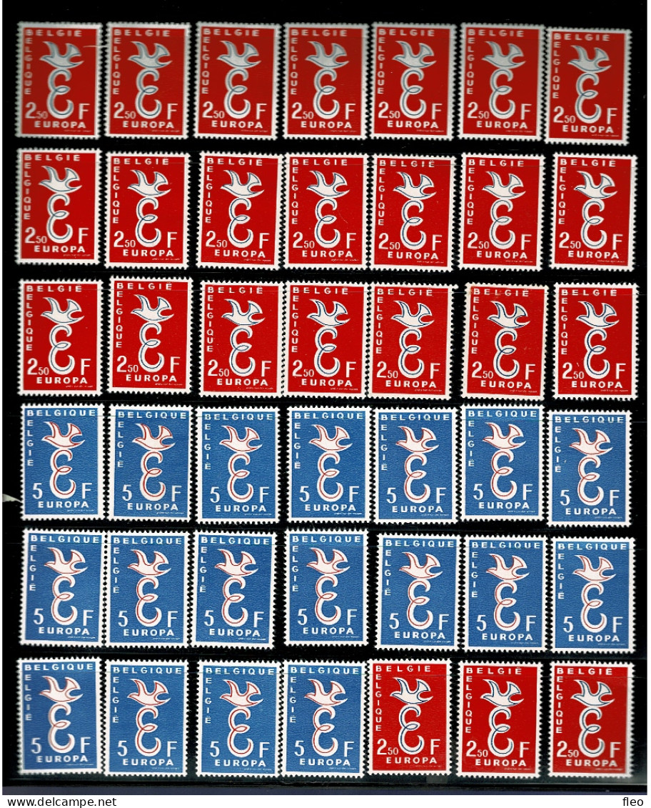 1958 1064-1065 ** Serie  (42 Timbres) Cote 198 € : " EUROPA 1958 " - Unused Stamps