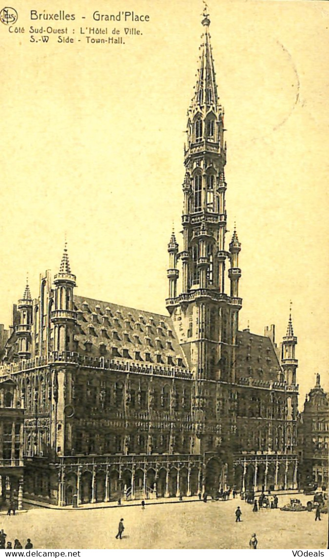 Belgique - Brussel - Bruxelles - Grand'Place - Côté Sud-Ouest - L'Hôtel De Ville - Plätze