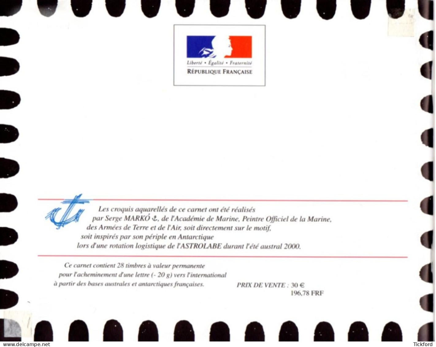 T.A.A.F. 2001 - Yvert N° C308 - Carnet De Voyage Complet 28 Valeurs - Neuf ** / MNH - Cuadernillos/libretas