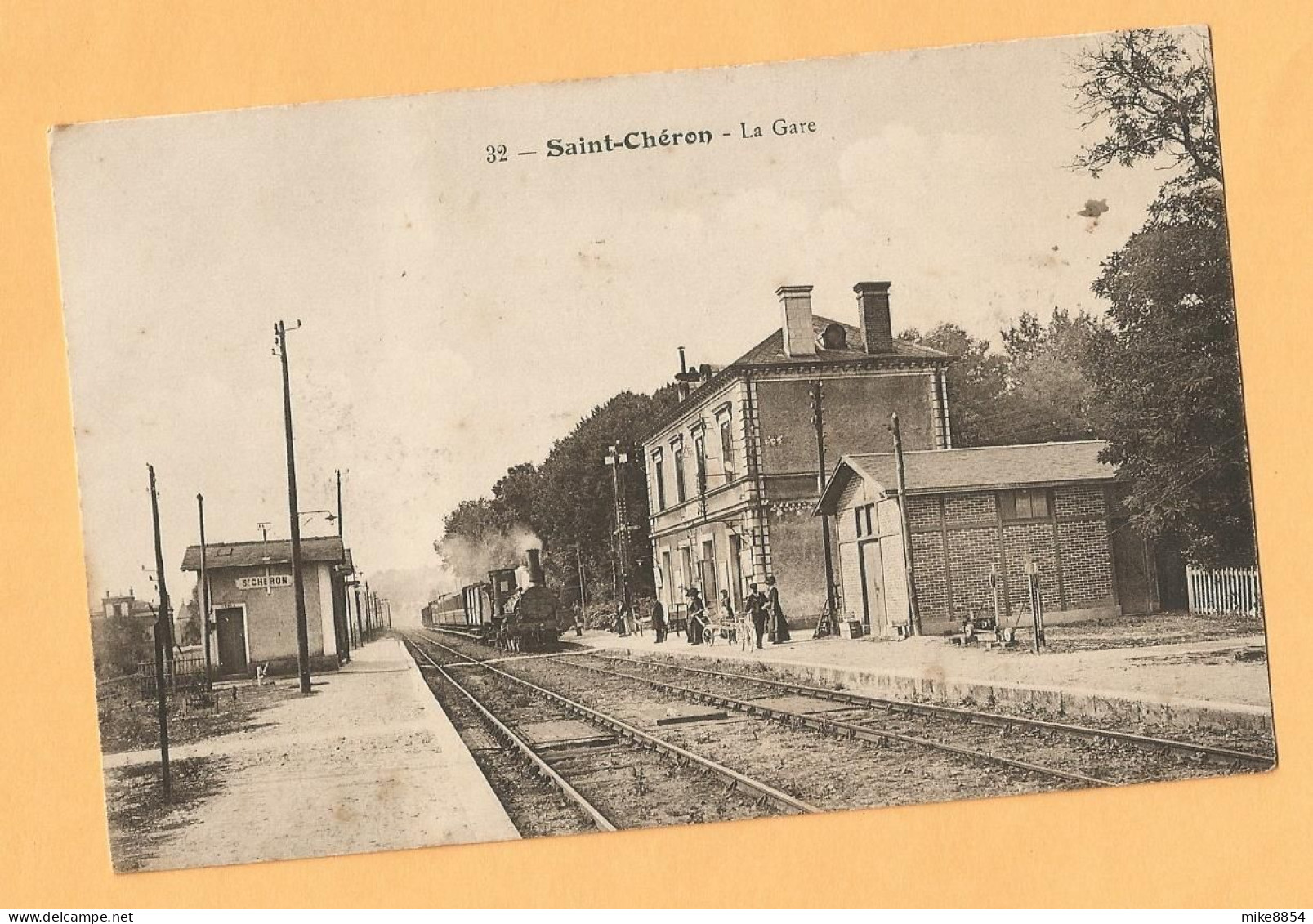 0058  CPA   SAINT-CHERON - La Gare - Locomotive   +++++++++++++++++ - Saint Cheron