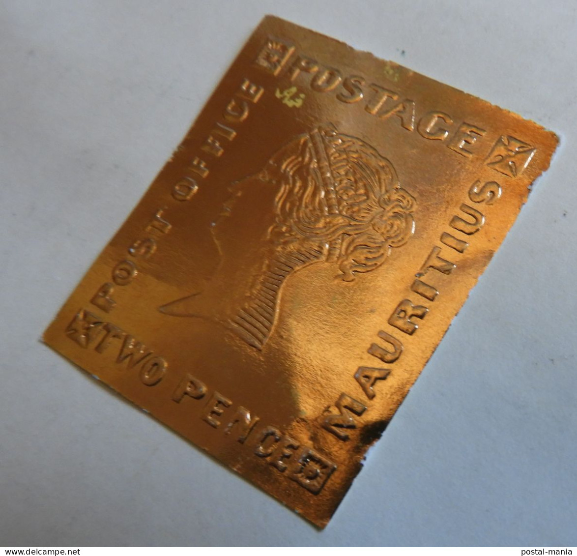 Timbre Or (gold Stamp) Mauritius, Two Pence Reine Victoria " Avec Quelques Petits Défaut " - Mauritius (1968-...)