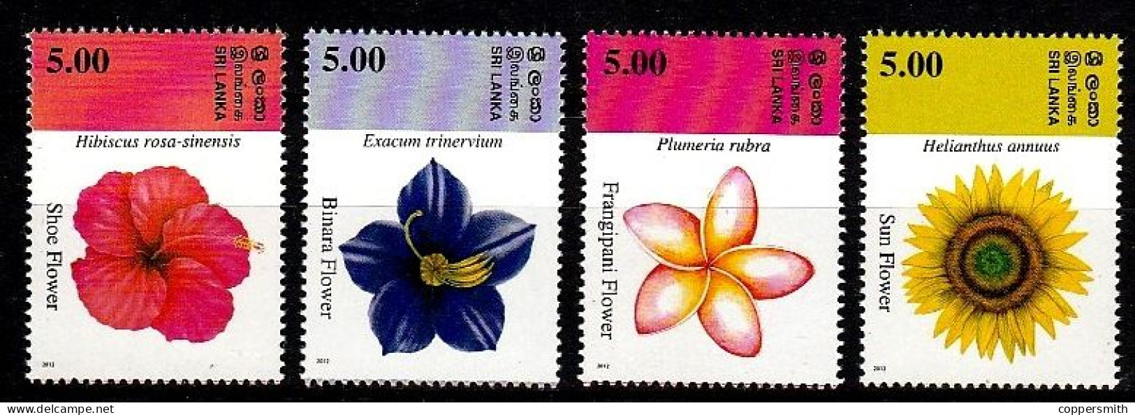 (0971) Sri Lanka  2012 / Flora / Flowers / Fleurs / Blumen   ** / Mnh  Michel 1915-18 - Sri Lanka (Ceylon) (1948-...)