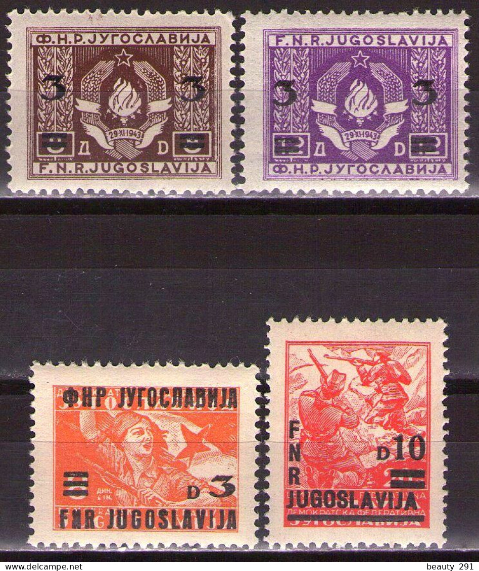 Yugoslavia 1949 - Definitive With Overprint, Mi 581-582,588,589 - MNH**VF - Ungebraucht