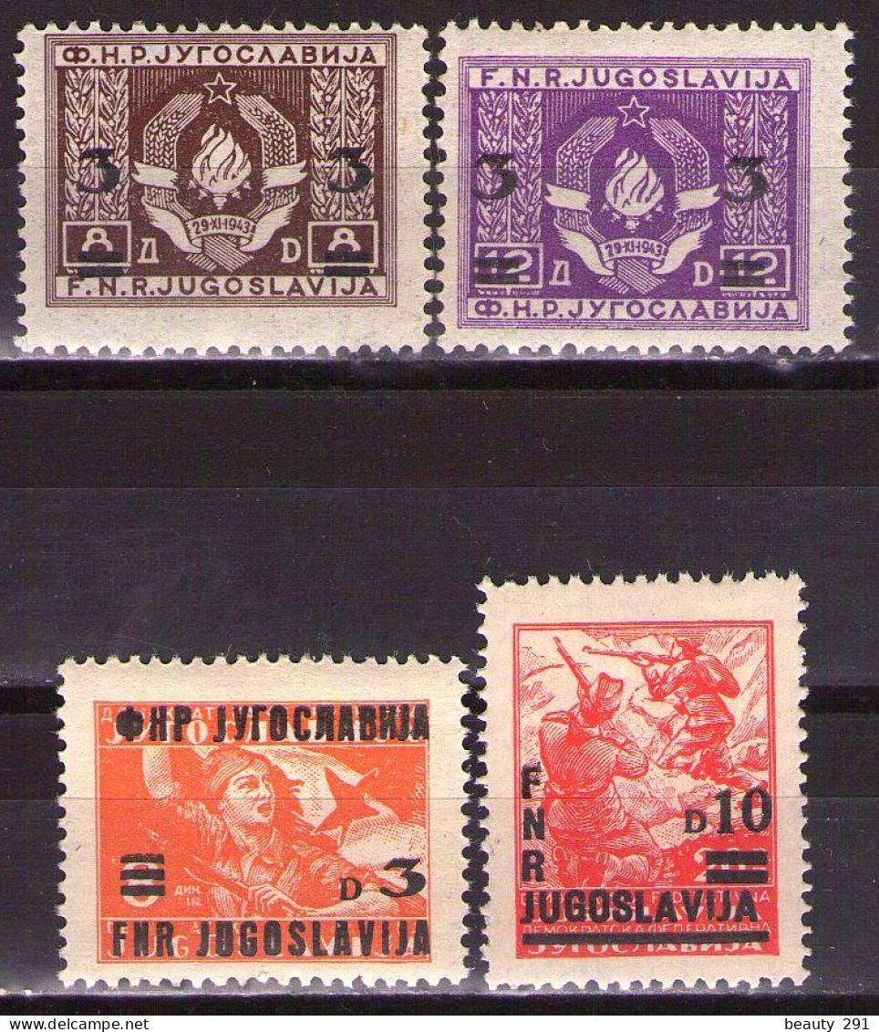 Yugoslavia 1949 - Definitive With Overprint, Mi 581-582,588,589 - MNH**VF - Ongebruikt