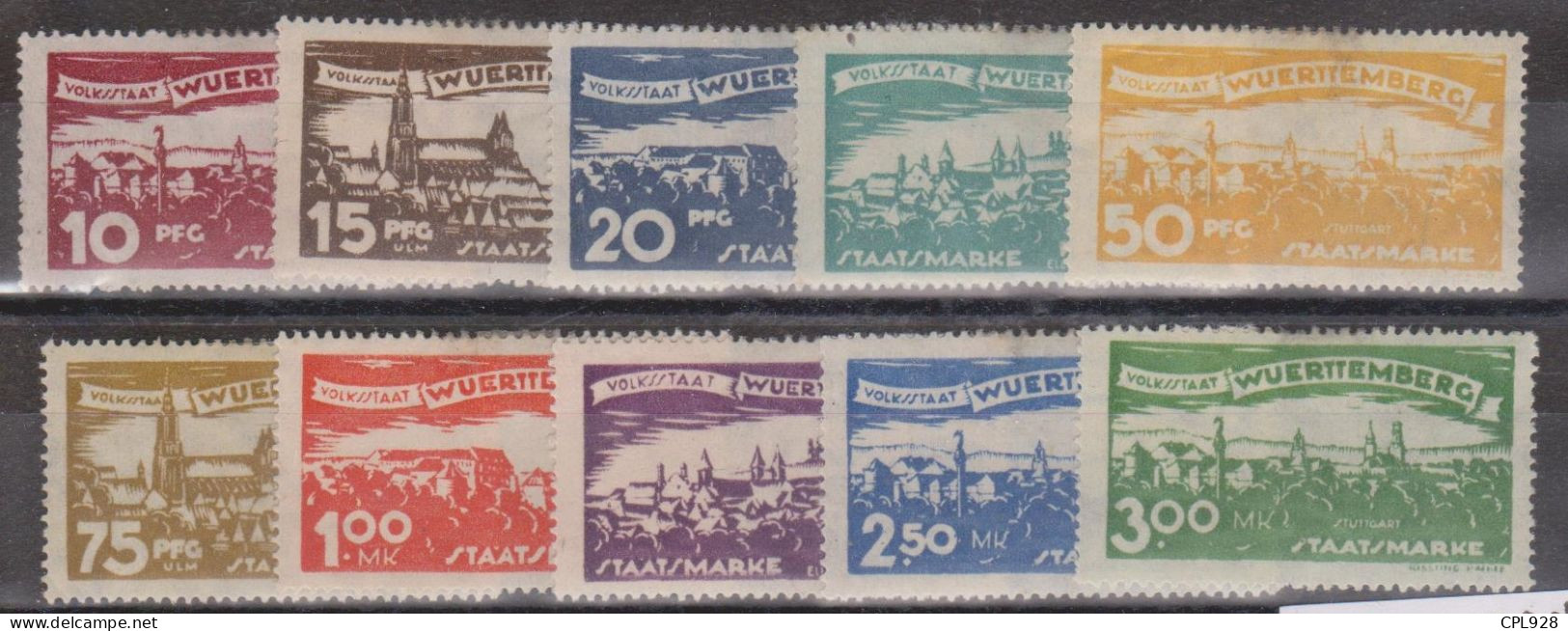 Wurtemberg Service N° 120 à 129 Avec Charnières - Mint