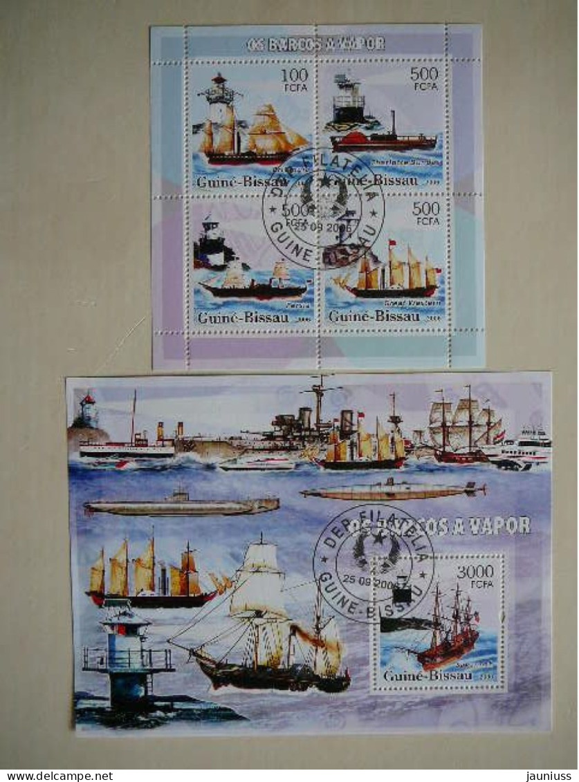 Sailboats Lighthouses Segelboote Leuchtturm Voiliers Phare # Guinea Bissau 2006 2x S/s Used #886 Ships. Schiffe. Navires - Barche