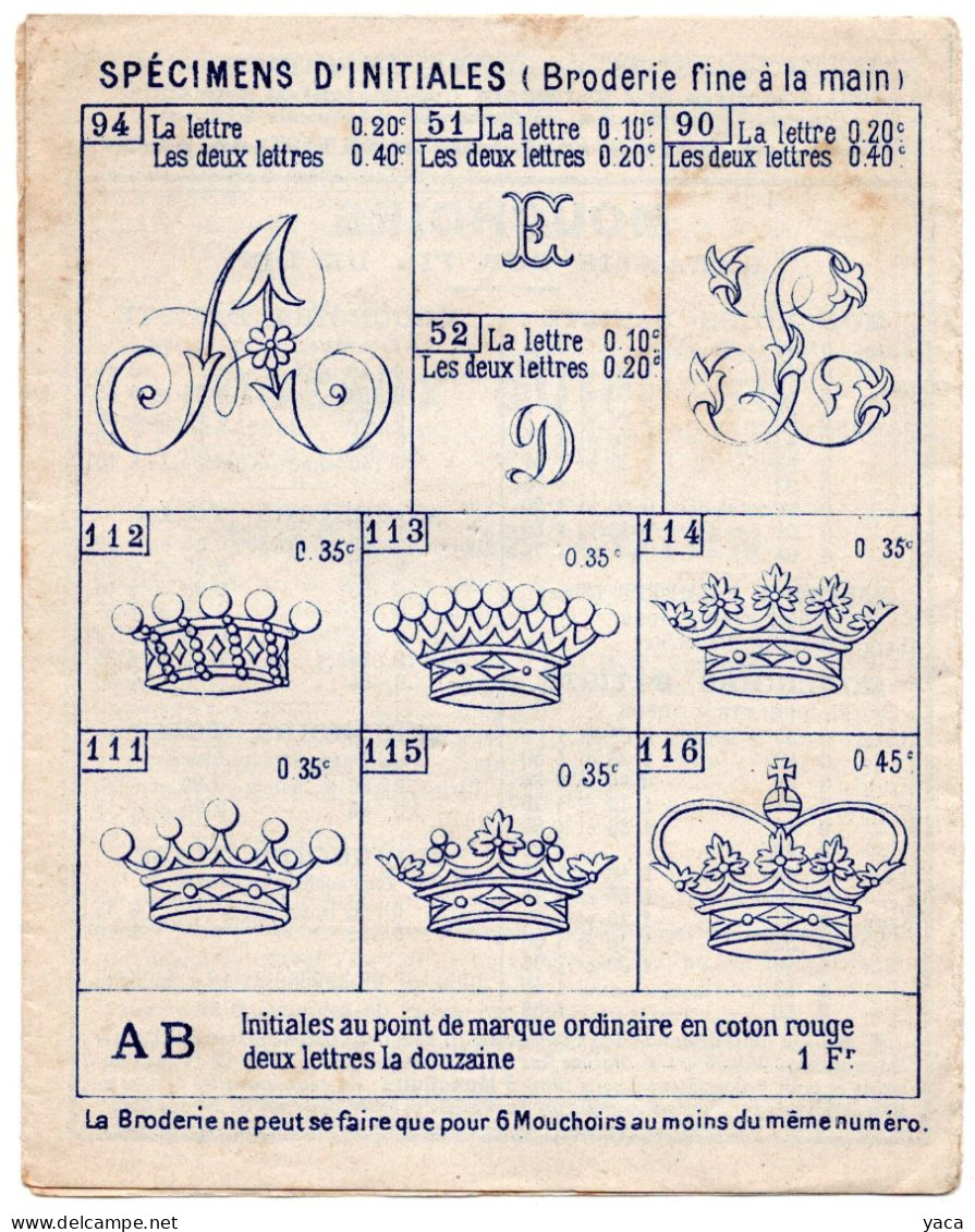 à La Ville De Cambrai - Fabrique De Mouchoirs Batistes Et Toile Rue Des Lombards - Dépliant 5 Volets Recto Verso - Reclame