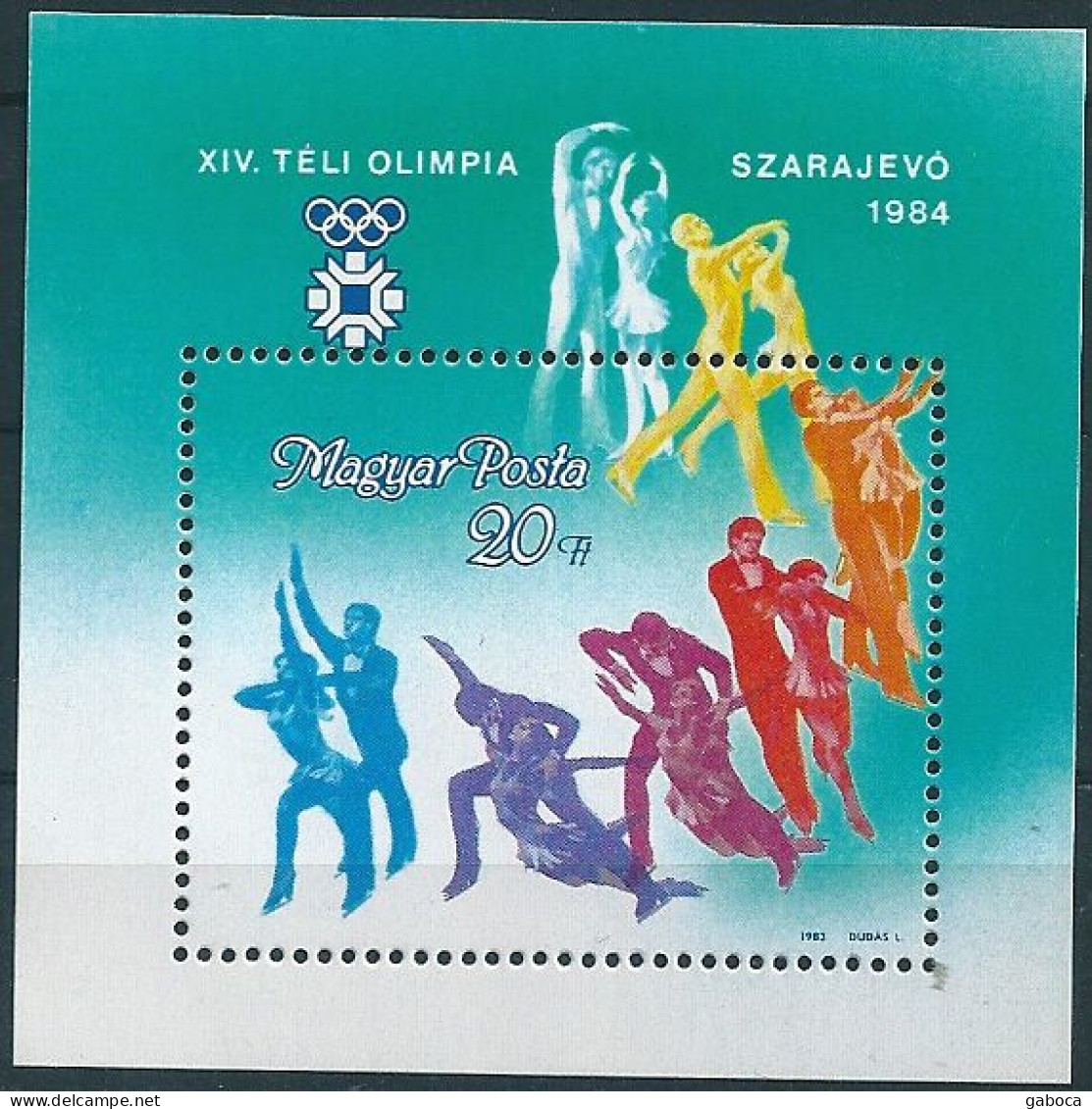 B0597d Hungary Winter Olympic 1984 Sarajevo Sport Ice Dance S/S MNH - Blocs-feuillets