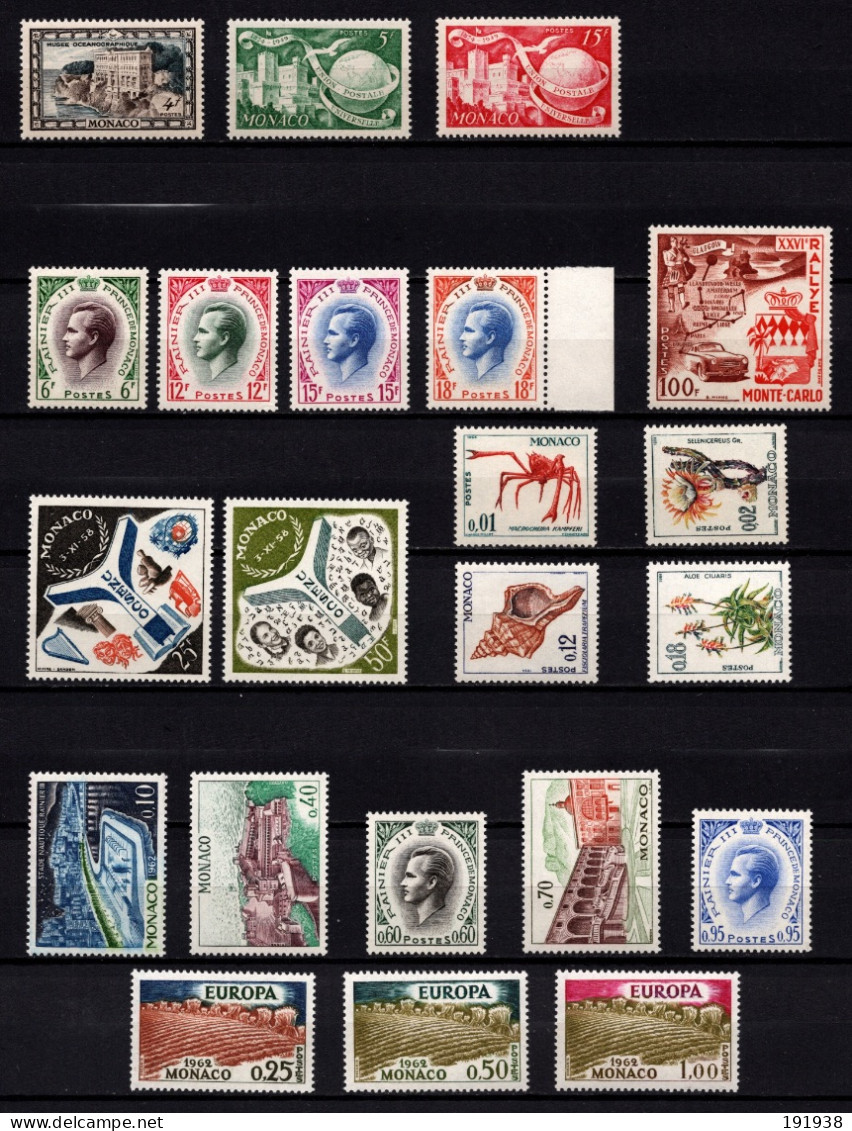 Lot Monaco 1949/62**, Tous Superbes - Unused Stamps