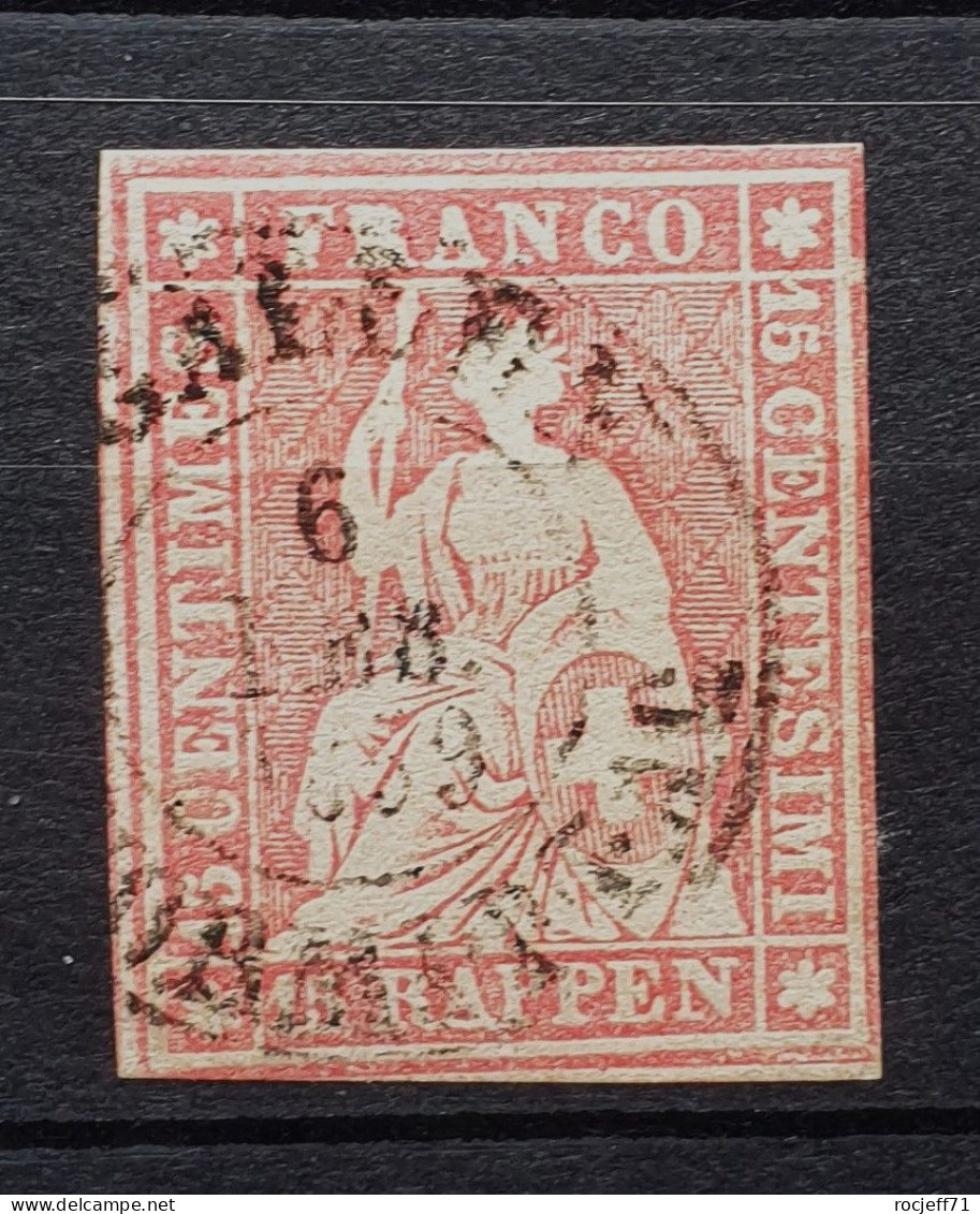 04 - 24 - Schweiz - Suisse N° 24 G - TB - Signé Marchand - Cote : 90 Euros - Used Stamps