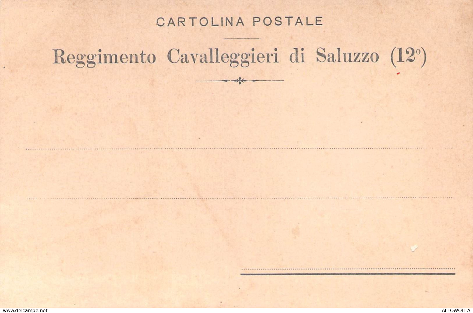 26735 " 12° REGGIMENTO CAVALLEGGERI DI SALUZZO " -CART. POST. NON SPED. - Regiments