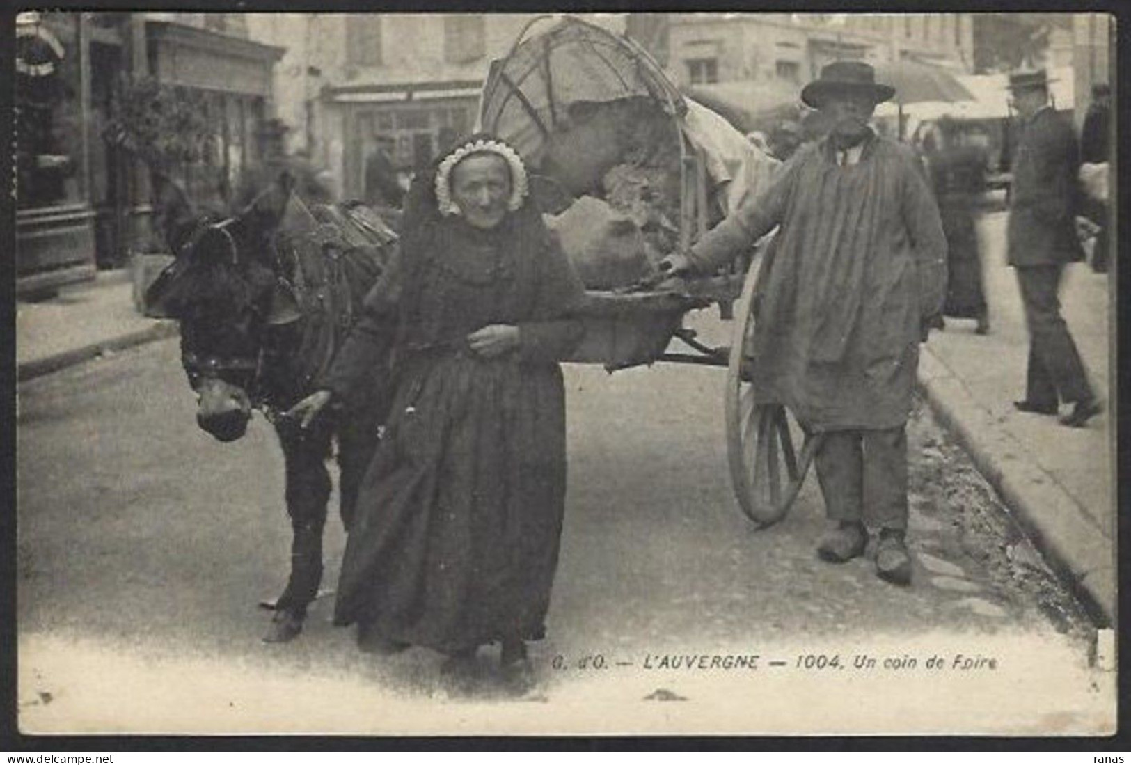 CPA Ane Donkey Circulé Types Auvergne - Esel