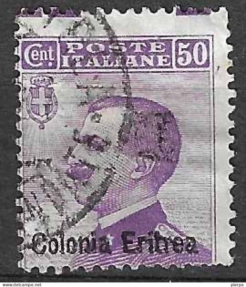 ERITREA - 1903 - MICHETTI C. 50 - USATO  (YVERT 27 - MICHEL 27 - SS 27) - Erythrée