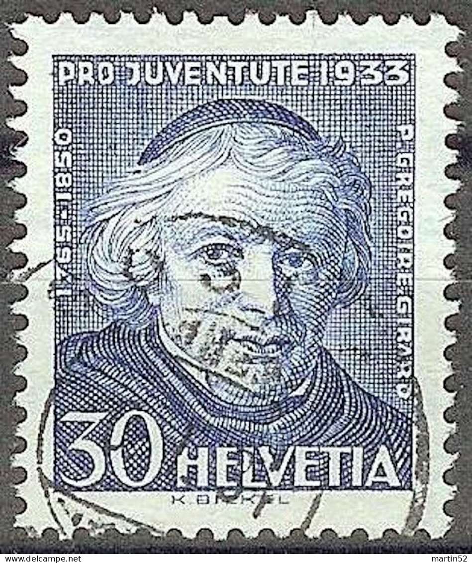 Schweiz Suisse Pro Juventute 1933: Grégoire Girard Zu WI 68 Mi 269 Yv 270 Voll-Stempel GOSSAU 10.II.34 (Zu CHF 15.00) - Used Stamps