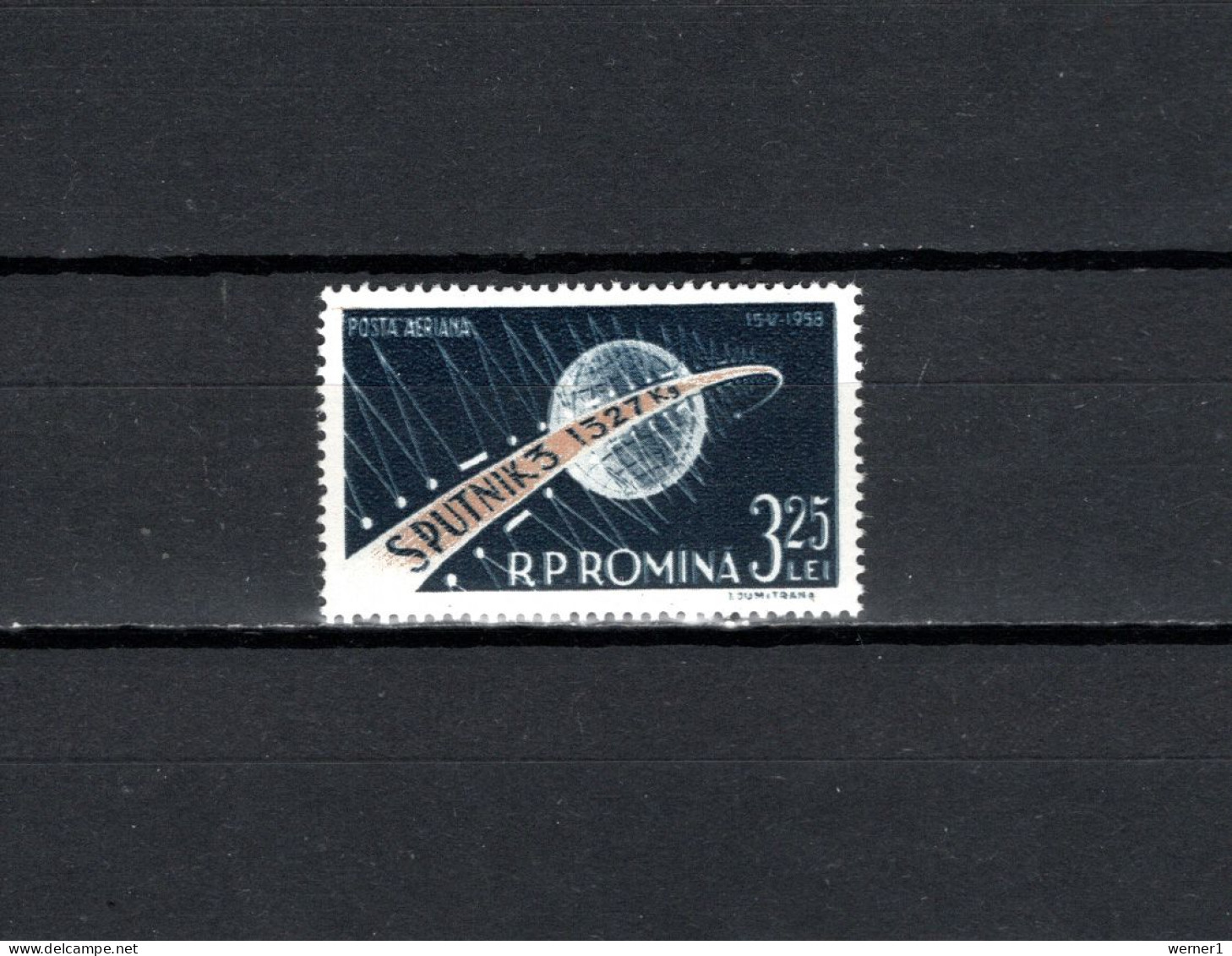 Romania 1958 Space, Sputnik 3, Stamp MNH - Europe