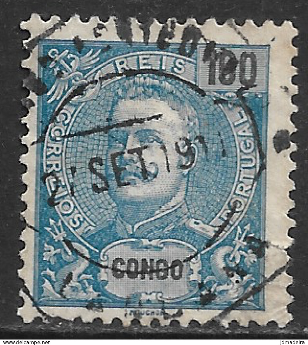 Portuguese Congo – 1898 King Carlos 100 Réis Used Stamp LANDANA Cancel - Portugees Congo