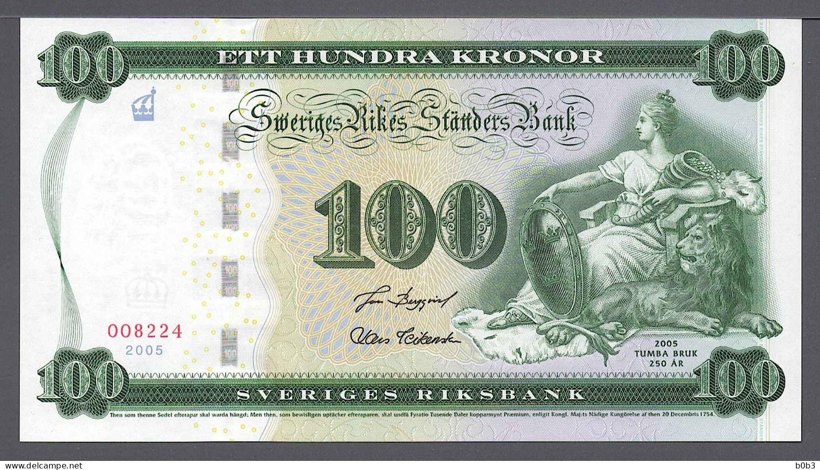 Sweden Svezia Suède Schweden 2005 100 + 100 Kronor Commemorative & Consecutive Nrs. Pick 68 UNC - Sweden