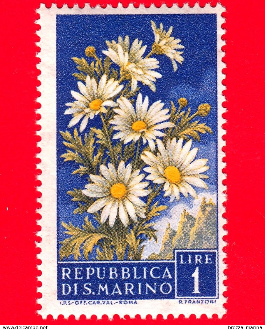 Nuovo - ML - SAN MARINO - 1957 - Fiori - 2ª Emissione - Margherite - 1 - Ungebraucht